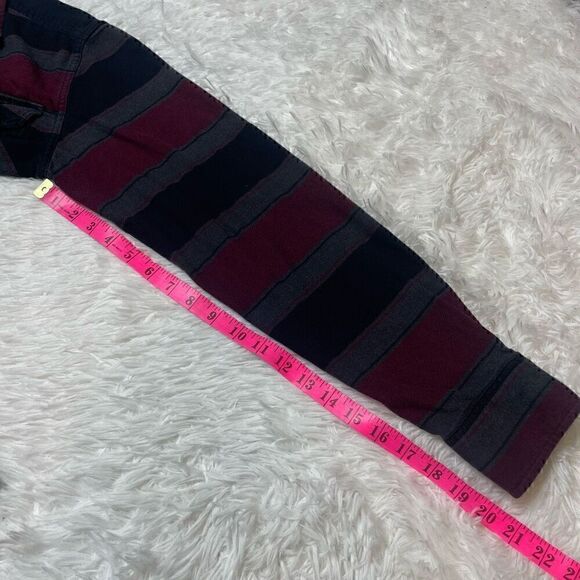 Burton Flannel Shirt Mens Medium Long Sleeve Button Stripe Double Flap Pocket - Picture 7 of 9